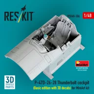   ResKit Models P-47D-26-28 Thunderbolt cockpit (Basic edition with 3D decals) for MiniArt kit (3D Printed) 1:48 (RSU48-0586)