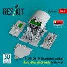 ResKit Models P-47D-26-28 Thunderbolt cockpit (Basic edition with 3D decals) for MiniArt kit (3D Printed) 1:48 (RSU48-0586)