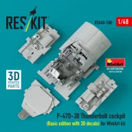   ResKit Models P-47D-30 Thunderbolt cockpit (Basic edition with 3D decals) for MiniArt kit (3D Printed) 1:48 (RSU48-0588)