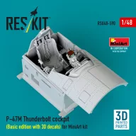   ResKit Models P-47M Thunderbolt cockpit (Basic edition with 3D decals) for MiniArt kit (3D Printed) 1:48 (RSU48-0590)