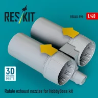   ResKit Models Rafale exhaust nozzles for HobbyBoss kit (3D Printed) 1:48 (RSU48-0596)