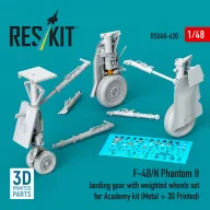  ResKit Models F-4B/N Phantom II landing gear with weighted wheels set (Metal + 3D Printed) for Academy 1:48 (RSU48-0620)