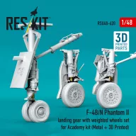   ResKit Models F-4B/N Phantom II landing gear with weighted wheels set (Metal + 3D Printed) for Academy 1:48 (RSU48-0620)