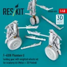 ResKit Models F-4B/N Phantom II landing gear with weighted wheels set (Metal + 3D Printed) for Academy 1:48 (RSU48-0620)