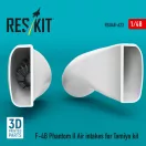 ResKit Models F-4B Phantom II Air intakes for Tamiya kit (3D Printed) 1:48 (RSU48-0623)