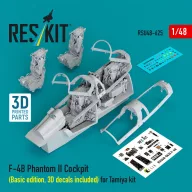   ResKit Models F-4B Phantom II Cockpit (Basic edition, 3D decals included) (3D Printed) for Tamiya 1:48 (RSU48-0625)