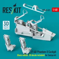   ResKit Models F-4B Phantom II Cockpit (Basic edition, 3D decals included) (3D Printed) for Tamiya 1:48 (RSU48-0625)