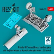   ResKit Models Rafale B/C wheel bays, landing gear with weighted wheels (3D Printed) Revell / Academy 1:48 (RSU48-0635)