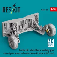   ResKit Models Rafale B/C wheel bays, landing gear with weighted wheels (3D Printed) Revell / Academy 1:48 (RSU48-0635)