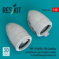   ResKit Models PBY-5/5A/OA-10A Catalina corrected rear part of engine nacelles (3D Printed) for Revell / Monogram / Eduard 1:48 (RSU48-0644)