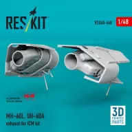   ResKit Models MH-60L, UH-60A exhaust (3D Printed) for ICM 1:48 (RSU48-0648)