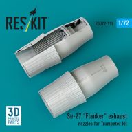   ResKit Models Su-27 Flanker exhaust nozzles for Trumpeter kit (3D Printed) 1:72 (RSU72-0119)