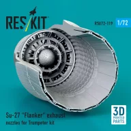   ResKit Models Su-27 Flanker exhaust nozzles for Trumpeter kit (3D Printed) 1:72 (RSU72-0119)