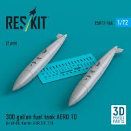   ResKit Models 300 gallon fuel tank AERO 1D for AV-8B, Harrier II GR.7/9, T.10 (2 pcs) (3D Printed) 1:72 (RSU72-0166)
