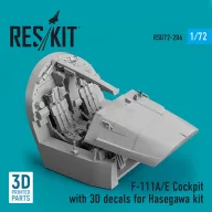   ResKit Models F-111A/E Cockpit with 3D decals for Hasegawa kit (3D Printed) 1:72 (RSU72-0206)