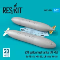   ResKit Models 230 gallon fuel tanks (AFMS) for AH-64, MH-60L, UH-60A, HH-60 (2 pcs) (3D Printed) 1:72 (RSU72-0226)