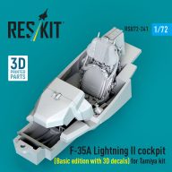   ResKit Models F-35A Lightning II cockpit (Basic edition with 3D decals) for Tamiya kit (3D Printed) 1:72 (RSU72-0241)
