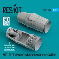   ResKit Models MiG-29 Fulcrum exhaust nozzles for GWH kit (3D Printed + Resin) 1:72 (RSU72-0243)