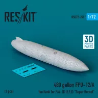   ResKit Models 480 gallon FPU-12/A fuel tank for F/A-18 (E,F,G) Super Hornet (1 pcs) (3D Printed) 1:72 (RSU72-0249)