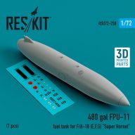   ResKit Models 480 gallon FPU-11 fuel tank for F/A-18 (E,F,G) Super Hornet (1 pcs) (3D Printed) 1:72 (RSU72-0250)
