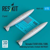   ResKit Models Tornado F3/GR1/GR4 1500L underwing fuel tanks (riveted) (RAF/RSAF) (2 pcs) (3D Printed) 1:72 (RSU72-0272)
