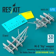   ResKit Models Mi-8 Hip weapon mounting frame with BD3-57KrV for Hobby Boss kit (USSR/UKRAINE Early) (2 pcs) (3D Printed) 1:72 (RSU72-0274)