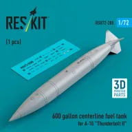   ResKit Models 600 gallon centerline fuel tank for A-10 Thunderbolt II (1 pcs) (3D Printed) 1:72 (RSU72-0280)