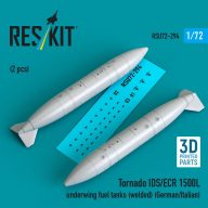  ResKit Models Tornado IDS/ECR 1500L underwing fuel tanks (welded) (German/Italian) (2 pcs) (3D Printed) 1:72 (RSU72-0294)