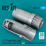   ResKit Models F?15 Eagle/Strike Eagle (A, B, C, D, E early, J) F100-PW-220 open exhaust nozzles for Academy kit (3D Printed) 1:72 (RSU72-0297)
