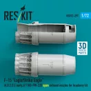 ResKit Models F?15 Eagle/Strike Eagle (A, B, C, D, E early, J) F100-PW-220 open exhaust nozzles for Academy kit (3D Printed) 1:72 (RSU72-0297)