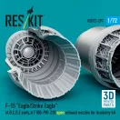 ResKit Models F?15 Eagle/Strike Eagle (A, B, C, D, E early, J) F100-PW-220 open exhaust nozzles for Academy kit (3D Printed) 1:72 (RSU72-0297)