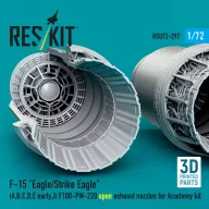   ResKit Models F?15 Eagle/Strike Eagle (A, B, C, D, E early, J) F100-PW-220 open exhaust nozzles for Academy kit (3D Printed) 1:72 (RSU72-0297)