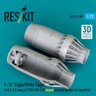   ResKit Models F?15 Eagle/Strike Eagle (A, B, C, D, E early, J) F100-PW-220 closed exhaust nozzles for Revell kit (3D Printed) 1:72 (RSU72-0300)