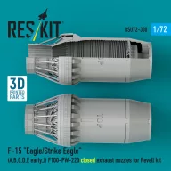   ResKit Models F?15 Eagle/Strike Eagle (A, B, C, D, E early, J) F100-PW-220 closed exhaust nozzles for Revell kit (3D Printed) 1:72 (RSU72-0300)