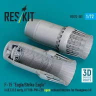   ResKit Models F?15 Eagle/Strike Eagle (A, B, C, D, E early, J) F100-PW-220 open exhaust nozzles for Hasegawa kit (3D Printed) 1:72 (RSU72-0301)