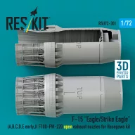   ResKit Models F?15 Eagle/Strike Eagle (A, B, C, D, E early, J) F100-PW-220 open exhaust nozzles for Hasegawa kit (3D Printed) 1:72 (RSU72-0301)