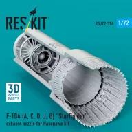   ResKit Models F-104 (A, C, D, J, G) Starfighter exhaust nozzle for Hasegawa kit (3D Printed) 1:72 (RSU72-0314)