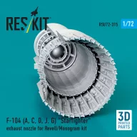   ResKit Models F-104 (A, C, D, J, G) Starfighter exhaust nozzle for Revell/Monogram kit (3D Printed) 1:72 (RSU72-0315)