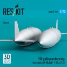 ResKit Models 150 gallon underwing fuel tanks (F-5E/F/N, F-20, AT-3) (2 pcs) (3D Printed) 1:72 (RSU72-0323)
