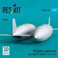   ResKit Models 150 gallon underwing fuel tanks (F-5E/F/N, F-20, AT-3) (2 pcs) (3D Printed) 1:72 (RSU72-0323)