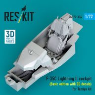   ResKit Models F-35C Lightning II cockpit (Basic edition with 3D decals) for Tamiya kit (3D Printed) 1:72 (RSU72-0334)