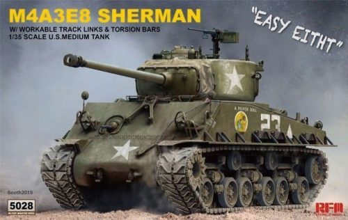 Rye Field Model SHERMAN M4A3E8 W/Workable Track links 1:35 (RM-5028)