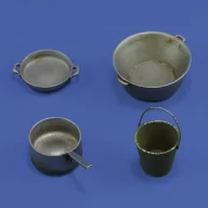 Royal Model Cookware set and bucket 1:16 (RM1020)
