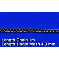   Royal Model Metal Chain (G) Length single Mesh 4,3 mm (RM522)