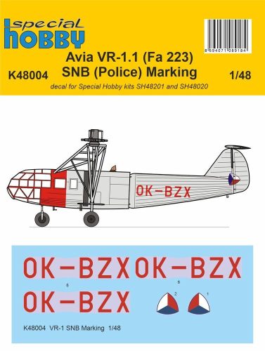 Special Hobby VR-1 SNB Marking Decal 1/48 1:48 (100-K48004)