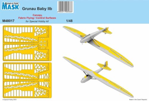 Special Hobby Grunau Baby IIB Mask Canopy, Fabric Flying / Control Surfaces 1:48 (100-M48017)