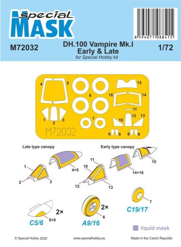 Special Hobby DH.100 Vampire Mk.I Early & Late MASK 1:72 (100-M72032)