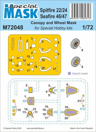 Special Hobby Spitfire Mk.22/24 and Seafire Mk.46/47 MASK 1:72 (100-M72048)