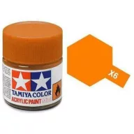 Tamiya X-6 Acrylic Paint Mini Orange Gloss 10ml (81506)