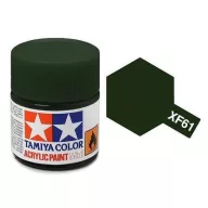 Tamiya XF-61 Acrylic Paint Mini Flat Dark Green 10ml (81761)
